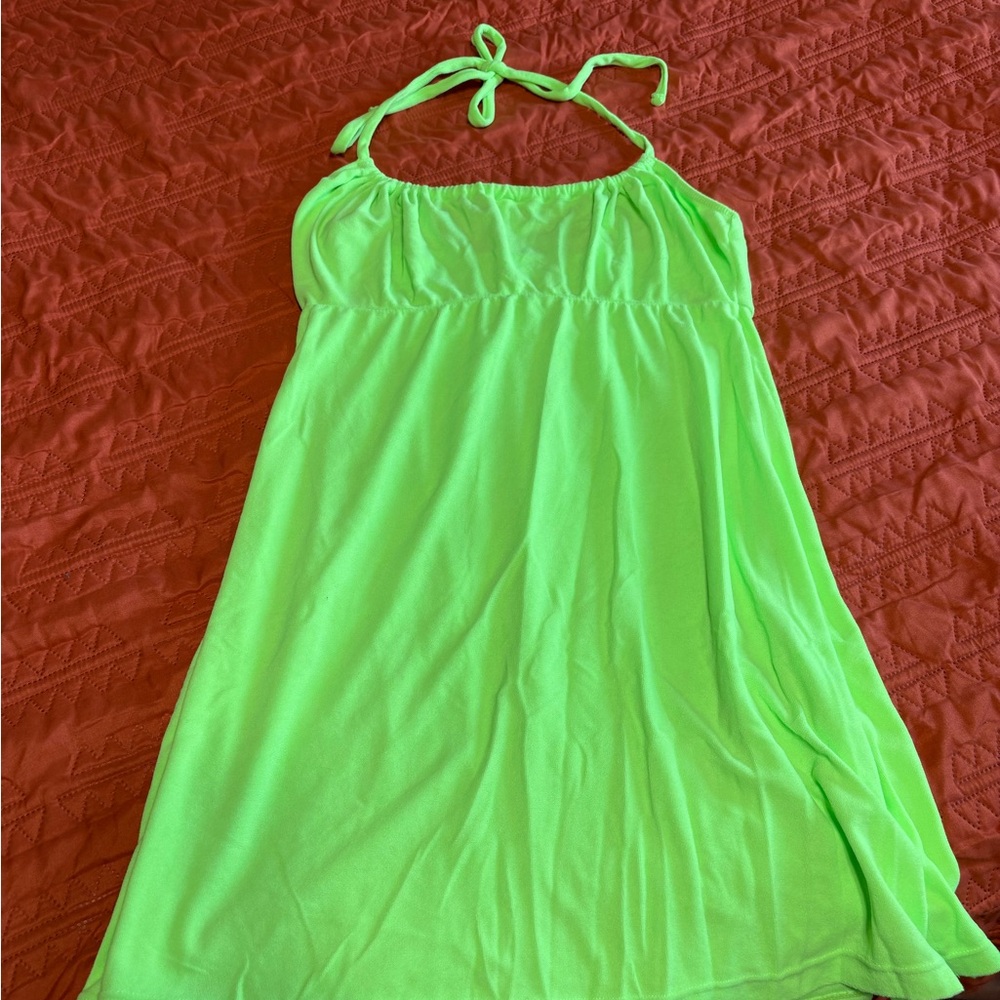 Lime Green Halter swim cover up